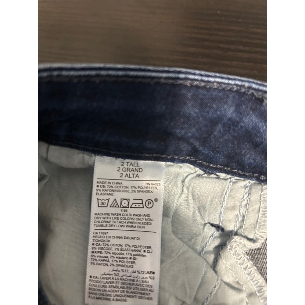 Old Navy Rockstar High Rise Skinny‎ Jeans Dark Wash Raw Hem 2 Tall - Picture 5 of 5